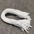 Plastic merchandise string tags with polyester cord